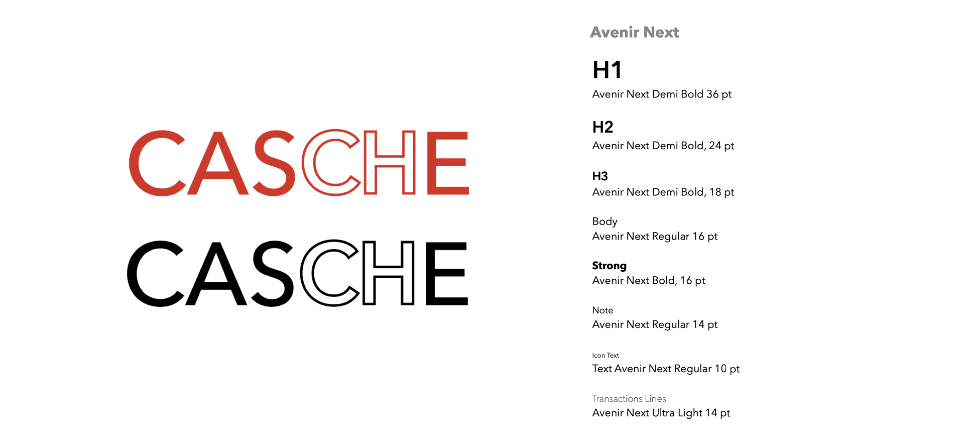 casche typography